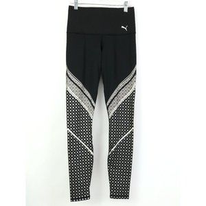 Puma Dry Cell Leggings Sz XS - Black and Silver Foil w/ Inside Pocket